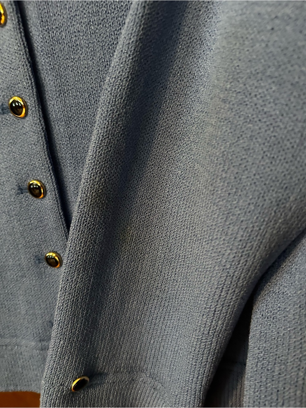 St. John Blue Button-Front Knit Jacket - Picture 5 of 11